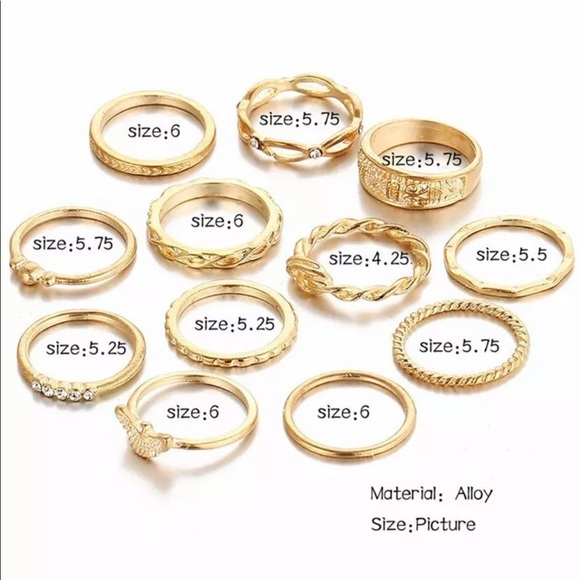 RE-Stock In! 12 Pc Midi Finger Knuckle Stack Rings - Picture 5 of 5